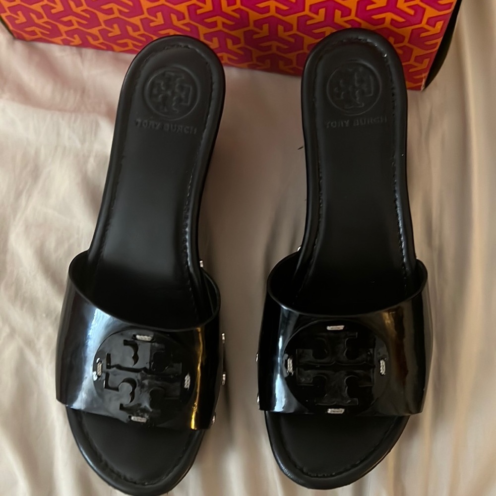Tory Burch Black Wedges